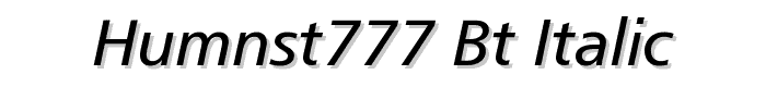 Humnst777 BT Italic font